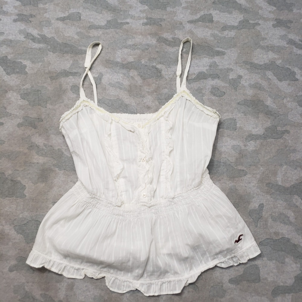 Y2k Hollister Babydoll Camisole Top Womens Medium White Cottagecore Fairycore